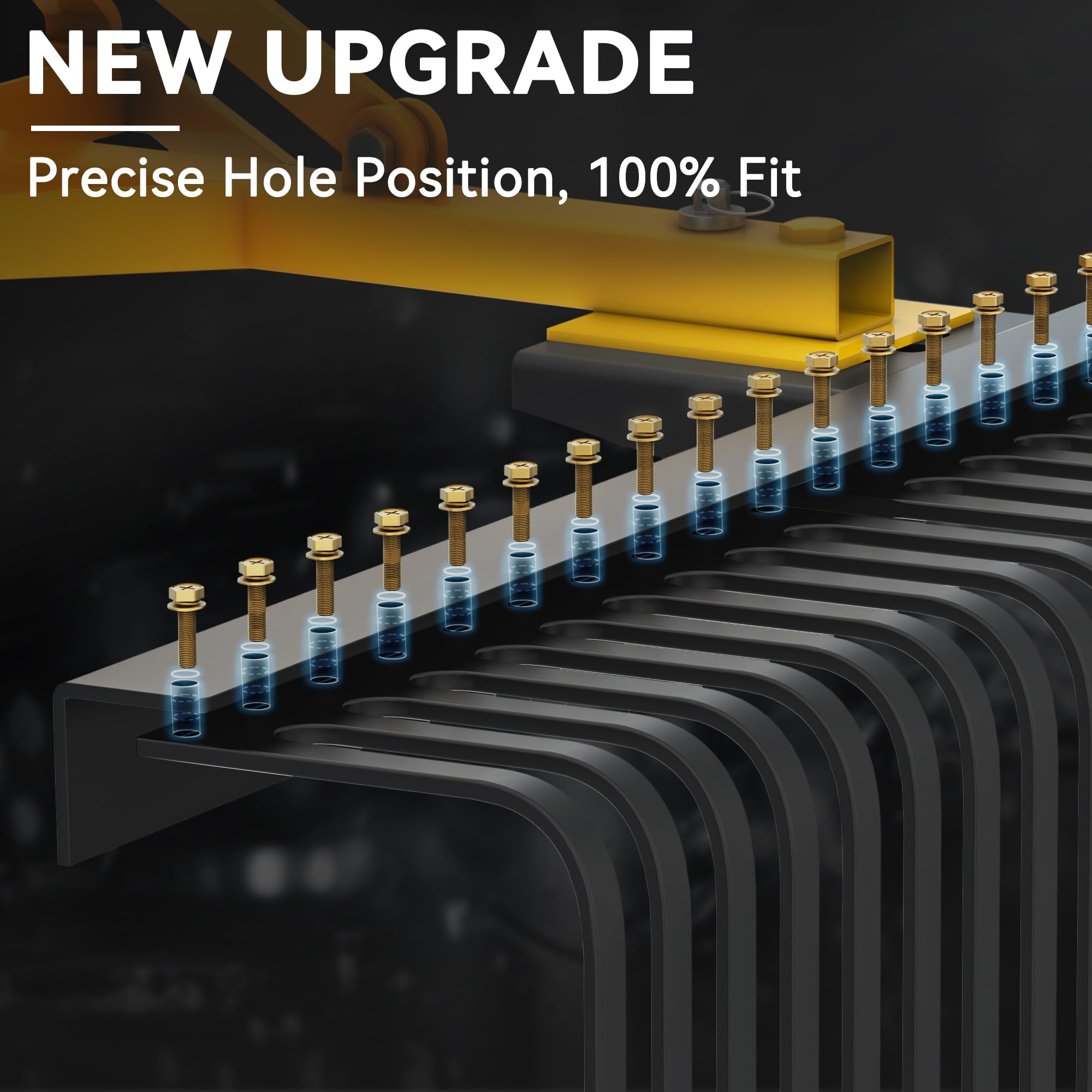 3 Point Rock Rake, Landscape 3 Point Rake for Tractor, 60", Black & Yellow