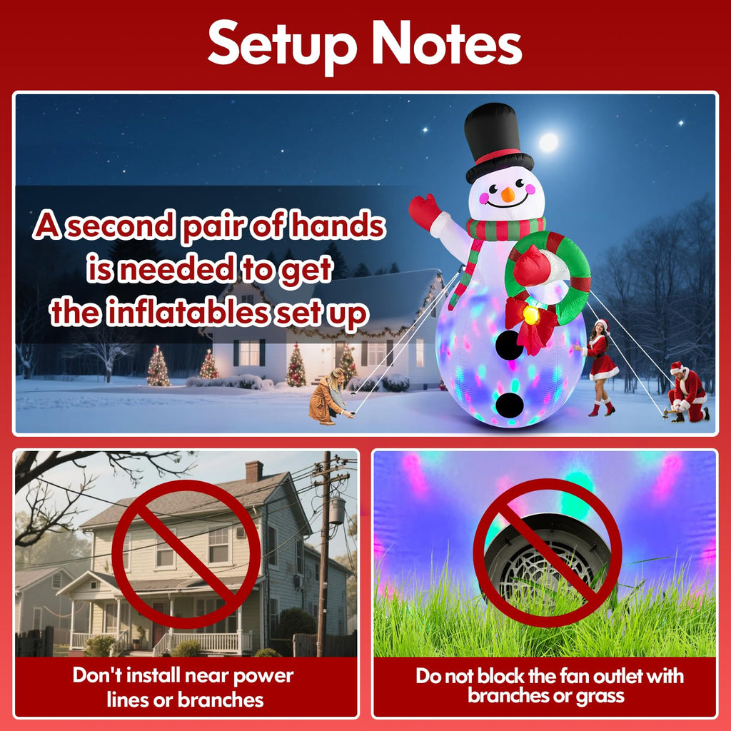 20 FT Tall Christmas Inflatables Snowman Built-in Rotating LED Lights Outdoor Decorations, 20 Foot Giant Snowman with Blower Blow Up Yard Decoration for Home/Lawn/XmasParty/Parks/Squares